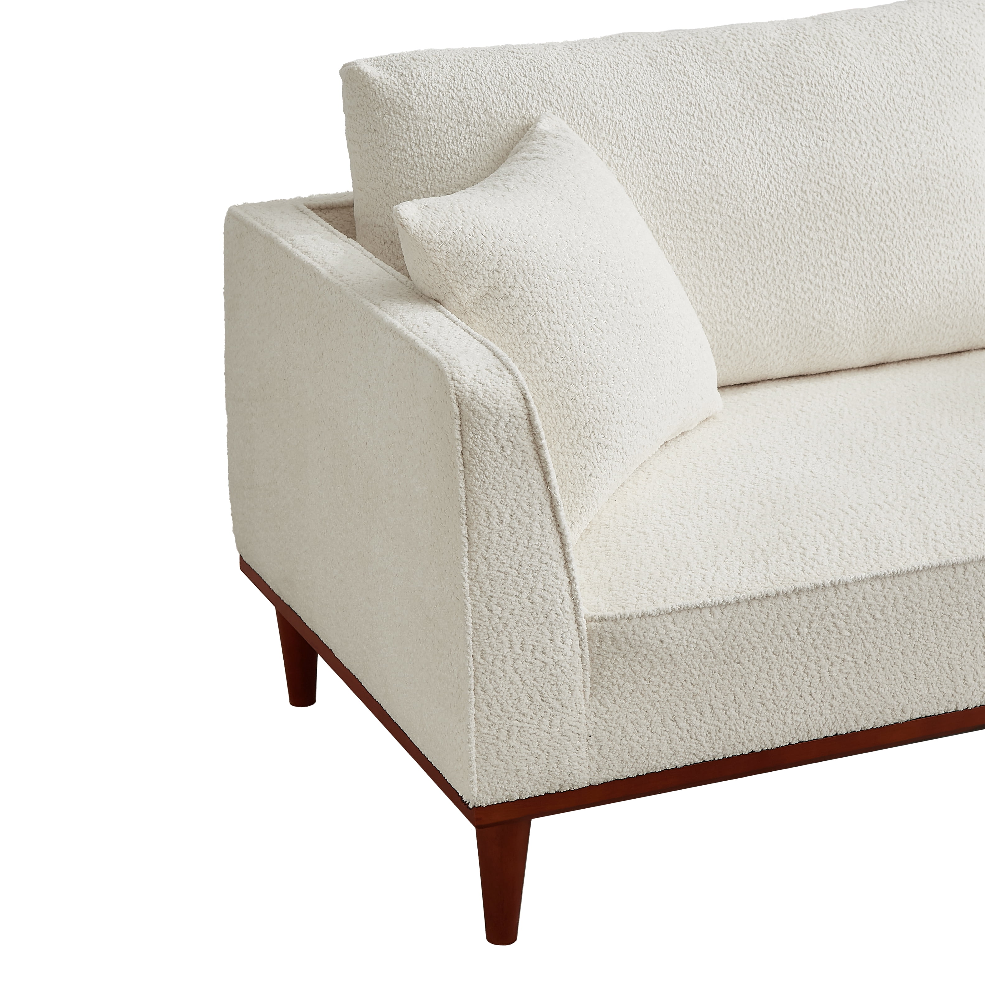 Upholstered Chaise Lounge and Stool, Convertible Chaise Lounge Chair with Detachable Ottoman for Living Room Bedroom Small Space, Easy Assembly, White