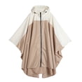 thumbnail image 1 of Chaqueta de poncho de lluvia unisex con capucha para adultos con bolsillos Suministro al aire libre Beige Zulema Chubasquero de mujer, 1 of 6