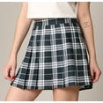thumbnail image 2 of Made by Johnny Women's Plaid High Waist School Uniform Pleated Skater Tennis Skirt XXL BLACK_PLAID, 2 of 5