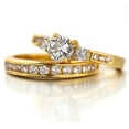 thumbnail image 6 of Silver & Stone Jewels Round Cut Cubic Zirconia Eternity Band Rings, Bridal Rings Set 14K Yellow Gold Finish Silver, 6 of 6