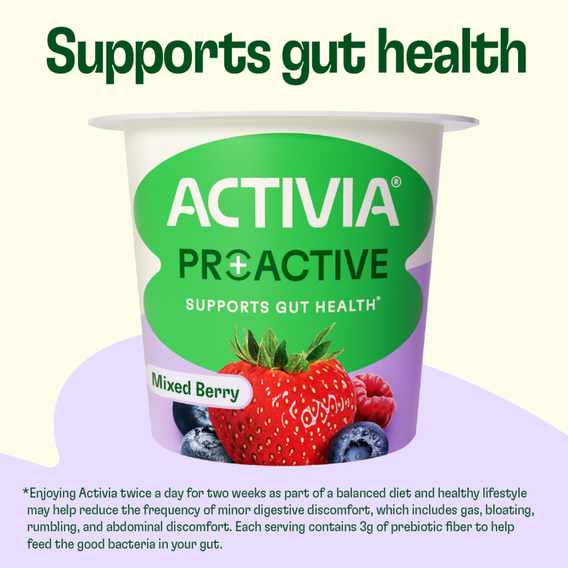 Activia Proactive Mixed Berry Prebiotic and Probiotic Yogurt Cups, 5.3 oz, 4 Count​