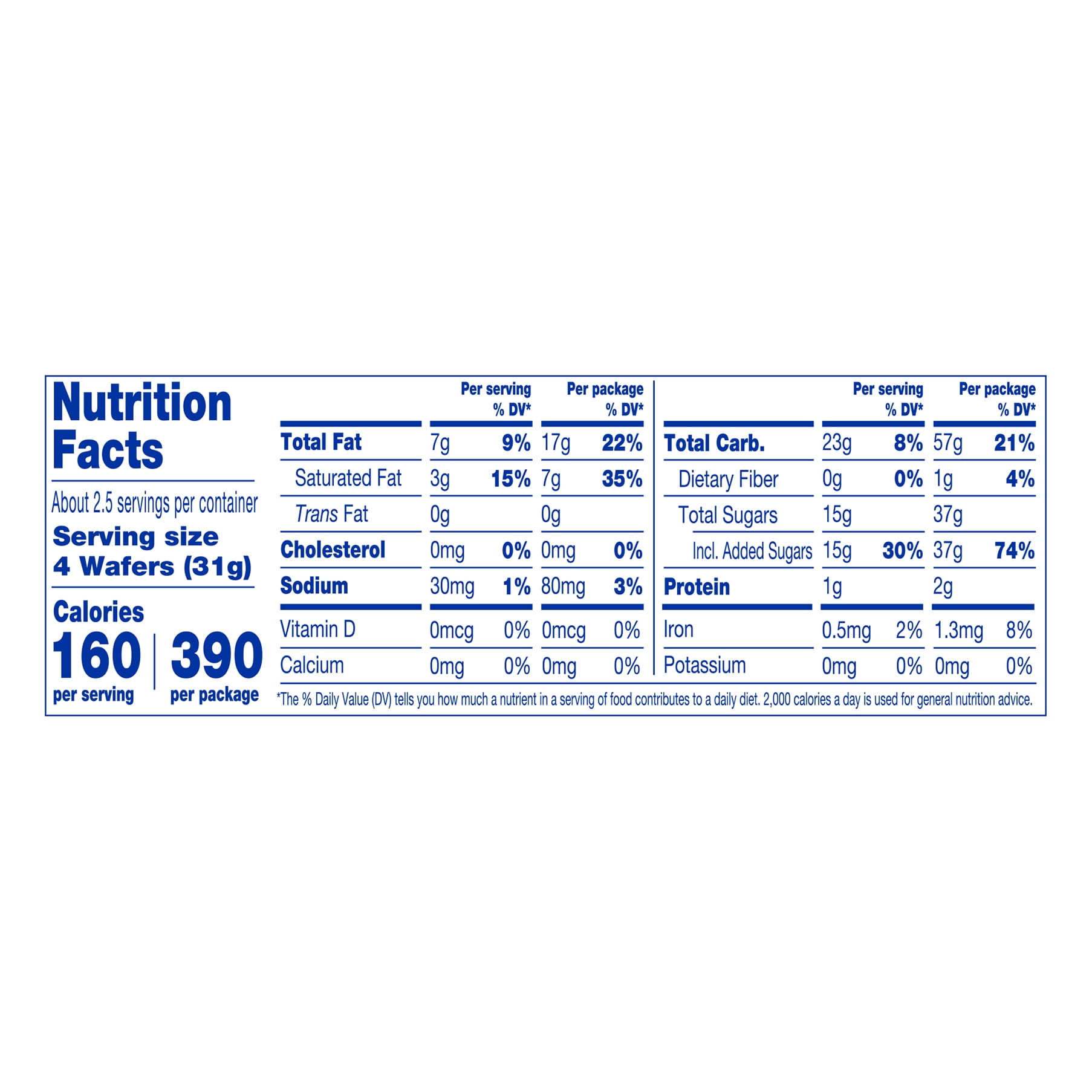 Tastykake Vanilla Cream Sugar Wafers 2.75 Oz Wrapper