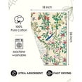 thumbnail image 4 of Flour Sack Kitchen Towels - Set of 2 Spring Dish Towels with Hanging Loop 18x26 Inch Absorbent Reusable Cotton Cloths for Cleaning Cute Design Home Decorative Housewarming, Leaf Flower Bird, 4 of 6