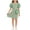 Green, variant on THDHVS Girls Summer Dress,Girls Textured Ribbed Knit Dress Puff Short Sleeve Round Neck Matching Crossbody Bag Summer Princess,Dresses for Girls 8-9 Years