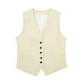 thumbnail image 2 of new summer women's linen blended vest+shorts-brown vest-M, 2 of 6