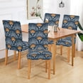 thumbnail image 2 of Yayeee 2 Pack Dining Chair Covers Stretch Parson Chairs Slipcovers Seat Protector, Blue Elegant Geometric, 2 of 6