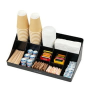 Mind Reader Cup and Condiment Station, Countertop Organizer, 17.87L x 9.5W x 6.62H, Black