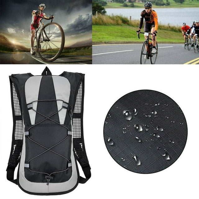 Fufafayo 3Pcs Cycling Backpack 5L Hydration Pack, Ultralight Water Bladder Backpack for Hiking Running, Breathable Bike Rucksack with Reflective Strips for Outdoor Sports Cycling Travel