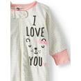 thumbnail image 2 of Gerber Baby Girls Organic Cotton Zip-Up Sleep 'N Play Pajamas, 2-Pack, 2 of 6