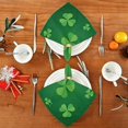 thumbnail image 4 of Coolnut St Patrick's Day Clover Cloth Napkins Set of 6, Oversized Washable Reusable Polyester Dinner Table Napkins for Family, Restaurant, Party Decor, 20 x 20 Inch, 4 of 7