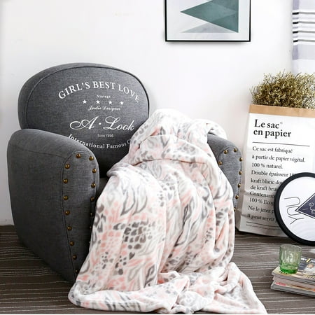 Leopard Plush Blanket luxury collection ultra soft plush fleece lightweight all-season throw/bed blanket (queen, pink leopard) ()