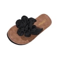 thumbnail image 2 of Xdegoge Women's Flower Flip Flops Sandals Plus Size Flat Thick Sole Summer Beach Shoes Open Toe Slip On Shoes for Vacation Daily Walking, 2 of 9