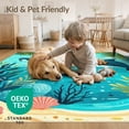 thumbnail image 4 of ODIKA 4'x6' Washable Area Rug Stain Resistant, Low Pile, Easy Care Whale Sea Turtle Cartoon Ocean Animal Tropical Island Voyage for Dorm Room, Small Living, 4 of 7