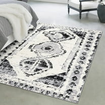 Unique Loom Tagine Collection Area Rug - Soraya (4' x 6' Rectangle Black and White/Gray)