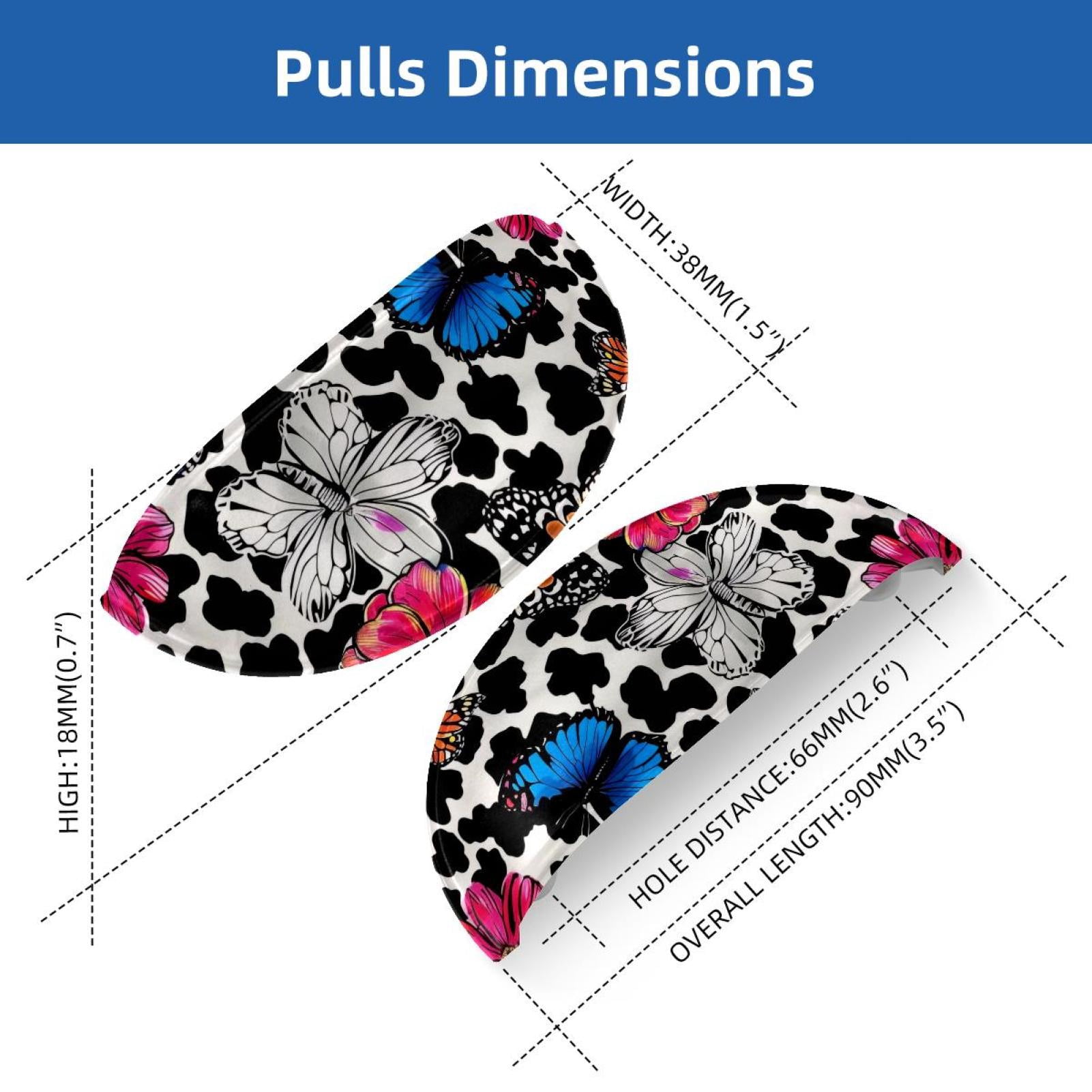 PhooArto 6 Pcs Cup Drawer Pulls, Color Flowers Butterfly Leopard Spots Shell Shape Handles Cabinet Knobs for Dresser Cupboard Closet Wardrobe with Screws