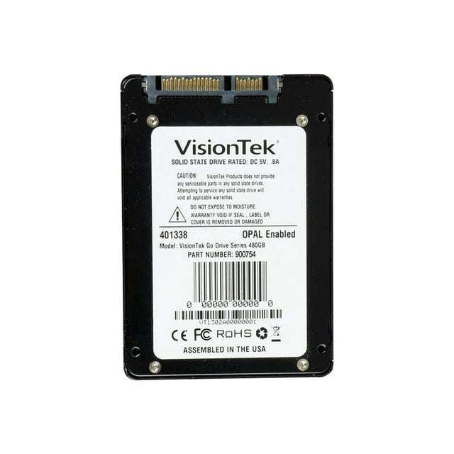 VisionTek GoDrive Series - SSD - Crypté - 480 GB - Interne - 2,5" - SATA 6Gb/S - Cryptage Opale TCG