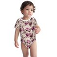 thumbnail image 3 of Daiia Rose Flowers Printed Unisex-Baby Short Sleeve Onesies Bodysuits Baby Climbing Clothes Soft and Comfortable Romper with Expandable Shoulder Design-2 Years, 3 of 8