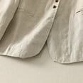 thumbnail image 7 of Tauxra Women's Linen Shirt,Women's Cardigan,Long Sleeve Linen Stand Collar, 7 of 7