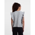 thumbnail image 3 of Scenario Women's Ruffle Sweater Vest, Sizes S-XXXL, 3 of 5