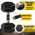 thumbnail image 2 of PRISP Rubber Encased Hex Dumbbell - Cast Iron Hand Weight for Home Gym, Exercise and Fitness with Rubber Grip; Sold Individually, 2 of 8