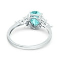 thumbnail image 3 of Pear Teardrop Art Deco Ring Paraiba Tourmaline CZ 925 Sterling Silver Size 10, 3 of 6
