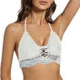thumbnail image 5 of SPZTSX Women Crochet Bikini Halter Bralette Backless Camisole Knit Bra Tops Summer Beachwear, 5 of 6