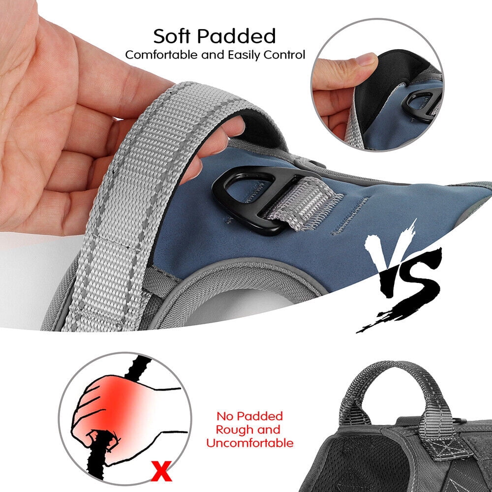 Reflective Dog Harness No Pull Dog Vest Harness With Handle, Breathable Padded Dog Chest Harness Adjustable for Small Medium Large Dog