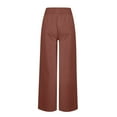 thumbnail image 4 of REALiKUN Women's Cotton Linen Wide Leg Pants Summer Smocked High Waisted Palazzo Trousers with Pockets, 4 of 4