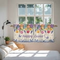 thumbnail image 3 of Easter Tier Curtains 24 Inch Length, Tulip Flowers Spring Easter Egg Bunny Butterfly Beige Cafe Short Curtains for Bathroom Sink, Small Kitchen Curtain Light Filtering Drapes 2 Panels 27.5"Wx24"L, 3 of 8