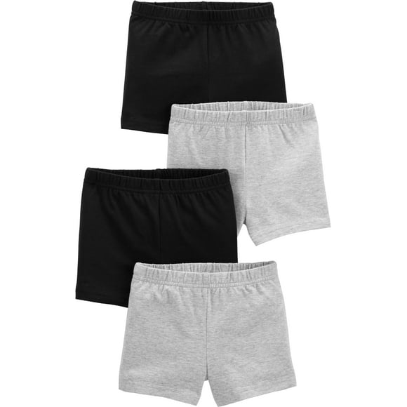 Pantalones cortos Simple Joys de Carter's Girls, color gris y negro, 4T
