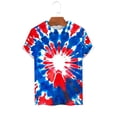 thumbnail image 5 of Jessboyy Tie Dye Shirt Men Short Sleeve Graphic Tee Red and Blue Printed 4th of July T Shirts Summer Tops Independence Day Patriotic Tshirts Multicolor,XL, 5 of 5