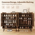 thumbnail image 7 of Yaheetech 5 Tier Country Style Shoe Cabinet with Barn Inspired Doors, Rustic Brown, 7 of 7
