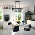 thumbnail image 2 of Tremont 5L Crystal Black Urban Loft Linear Chandelier Island Pendant Light Fixture, 2 of 8