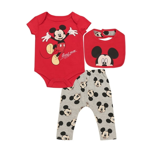 Disney Newborn Baby Boys Layette Set, 3pcs Bib Set, Sizes 0/3 Months - 3/6 Months - 6/9 Months