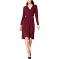 thumbnail image 1 of I.N.C Womens Wrap Surplice Dress, Purple, X-Large, 1 of 1