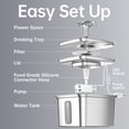 thumbnail image 3 of Ophanie 108oz/3.2L Stainless Steel Cat Water Fountain with Replacement Filters & Silicone Mat, Automatic Water Dispenser for Cat and Dogs, Electric Drinking Bowl Suitable for Multiple Pets, Silver, 3 of 14