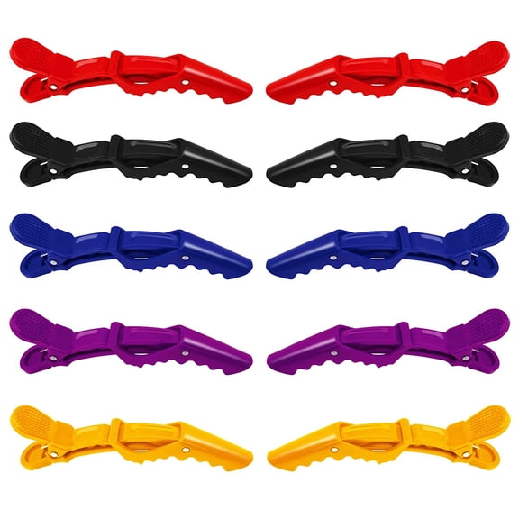 Hair Clips Alligator Clips 10 Pack Salon Hair Clips Plastic Hair Clips Gator Clips Non Slip Hair Clips for Styling, Hair, Hair Styling Durable Hair Clips(Mixed Color)