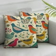 thumbnail image 2 of YANMS  Midcentury Modern Simple Lines Colorful Bird Hidden Throw Pillow Covers (Two Sides)2pc, 2 of 6