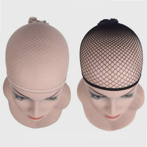 Wig Cap For Lace Front Wig 6 Pcs Mesh Wig Caps For Women Mesh Open End Stretchy Stocking Caps For Wigs (6 Pack-6 Pcs, 3 Pcs Nude Beige and 3 Pcs Black)