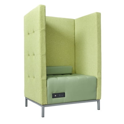 Traffic Modular Lounge Privacy Chair with USB Outlet Fabric Sides/Sage seat Walmart.com