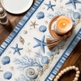 thumbnail image 2 of Table Runners 90 Inches Long Dress Scarves, Nautical Coastal Farmhouse Coffee/Dining/Kitchen Table Decor Table Runner for Living Room, Starfish Conch Coral Navy Blue 13x90 Inch, 2 of 5