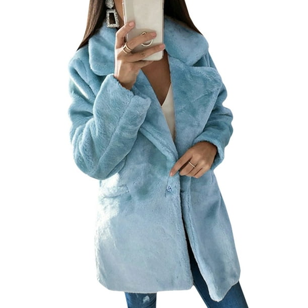 Wodstyle Women's Teddy Bear Winter Fluffy Coat Fleece Fur Jacket