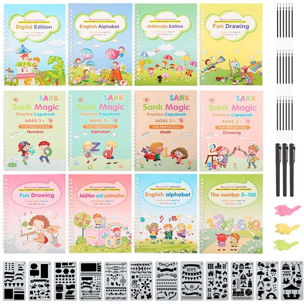 28pcs Magic Practice Copybook For Kids Reusable Magic Copybook Handwriting Practice