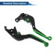 thumbnail image 5 of Palancas de freno y embrague cortas y largas Unique Bargains para Honda CBR650R 2014-2022, palanca de freno ajustable de motocicleta, aleación de aluminio, mango negro con extremo verde, 1 par, 5 of 7
