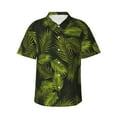 thumbnail image 2 of Picia Tropical Palm Leaves Fern Leaf Gentle Cotton Regular Fit Short Sleeve Casual Hawaiian Shirt for Men-Medium, 2 of 9