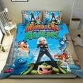 thumbnail image 1 of Monstruos Contra Alienígenas Conjunto de sábanas temático, trío de piezas, cómodo y amigable con la piel, diseño único, regalo de decoración para el hogar para familiares, amigos y fans,140cm *210cm, 1 of 6