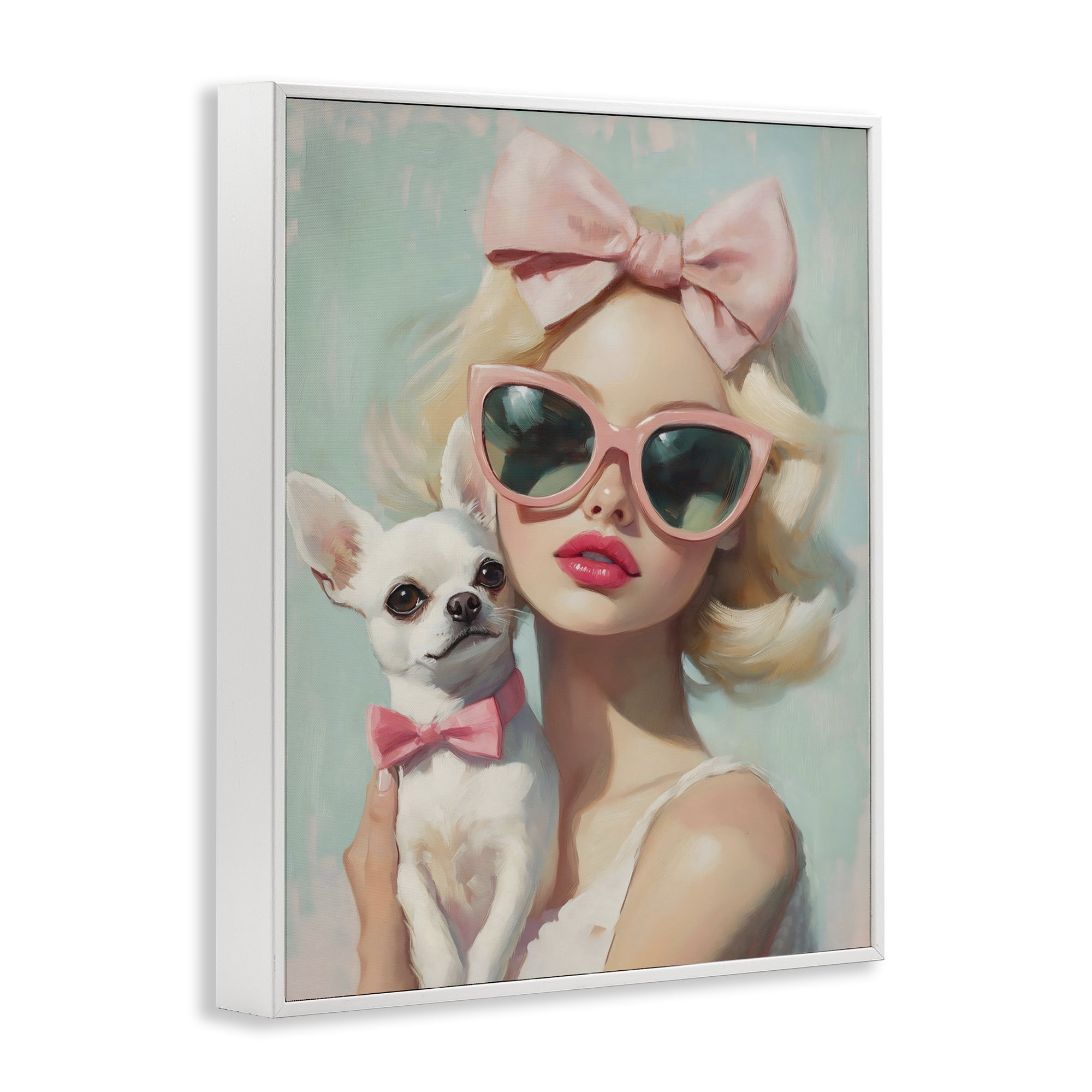 Stupell Industries Girl with Chihuahua White Framed Giclee Art, design by The Prints Vibe