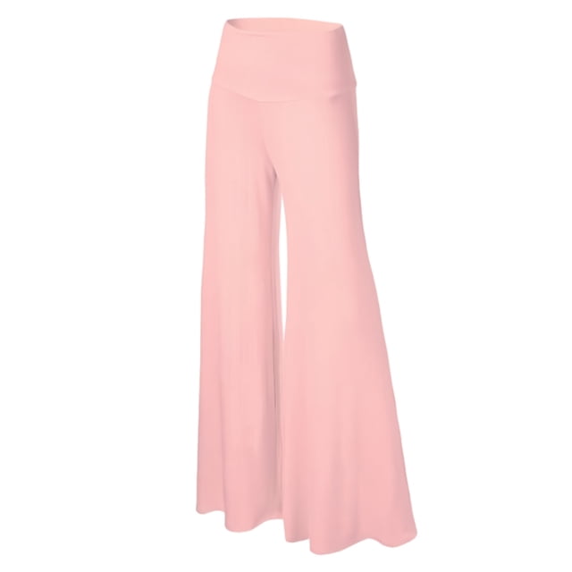 Pantalones de salón elásticos de pierna ancha para mujer, pantalones palazzo casuales y cómodos de cintura alta
