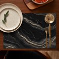thumbnail image 5 of Black Gold Marble Pattern Summer Placemats Table Placemats Set Of 4-Linen Kitchen Washable Placemats Table Mats 11.8"x17.7" Non-Slip Heat Resistant, 5 of 6