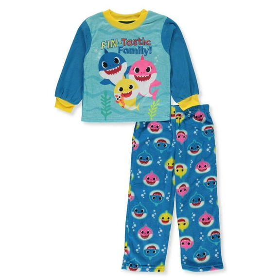 Centric Brands Boys Baby Shark Blue Fleece Fin-Tastic Family Infant Pajamas